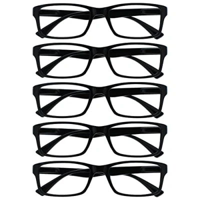 Obrázek Brýle na čtení firmy černá hodnota balení 5 ks pánských žen designer styl čtenář RRRRR92 1 +1,00