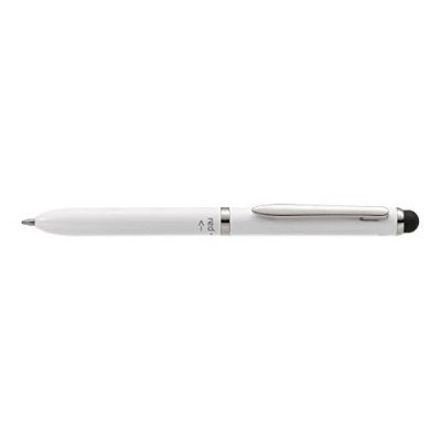 Obrázek Online 31020/3D 3 v 1 Multi Touch Pen White, 2barevné kuličkové pero &amp; dotykové jednom, multifunkční z kovu, D1 standardní náplně červená a modrá, stylus Tip, bílá jednotlivé
