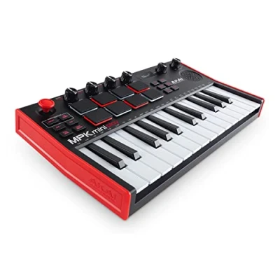 Obrázek AKAI Profesionální MPK Mini Play MK3 Midi Keyboard Controller s vestavěným reproduktorem a zvuky, dynamická klavírnost, MPC Pads software