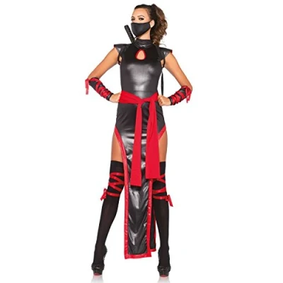 Obrázek Leg Avenue 85400 dámský Kostým se stínem Ninja pro dospělé Černá/červená