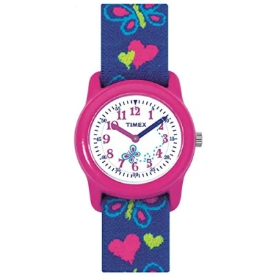 Obrázek Timex Unisex dětské analogové hodinky Quarz s látkovým náramkem, Butterflies, Páska