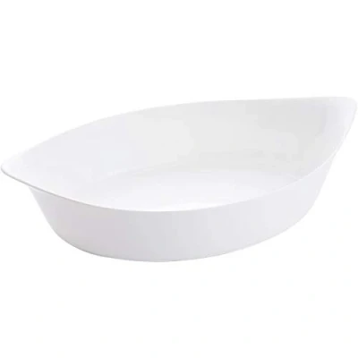 Obrázek Luminarc 06974 naběračka oválná Smart Cuisine 38 cm pečicí forma plech z tvrzeného skla skleněná pekáč do mikrovlnné trouby bílá hladká, moderní, sklo