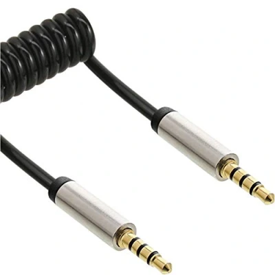 Obrázek InLine 99271 Slim Audio spirálový kabel jack 3,5 mm ST/ST, 4pólový, Stereo, 1 m