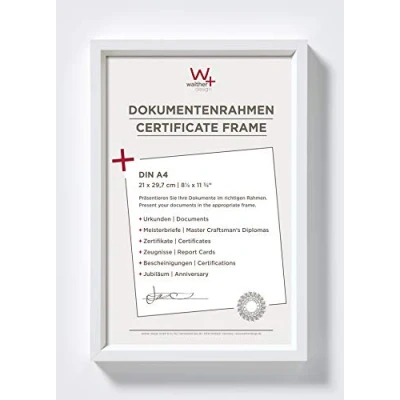 Obrázek walther design Rámeček bílý 21 x 29,7 cm (DIN A4) s paspartou, ocelový plastový rám ES130W