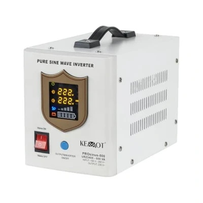 Obrázek Nouzové napájení KEMOT PROsinus 800URZ3405 střídač čistý sinus funkce nabíjení 12 V 230 800 VA/500 W, bílý