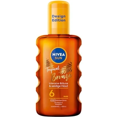 Obrázek NIVEA SUN Olejový sprej Tropical Bronze LSF 6 (200 ml), ochrana proti slunci pro dlouhotrvající opálení bez samoopalování, sluneční s extraktem karotenu a vitaminem E