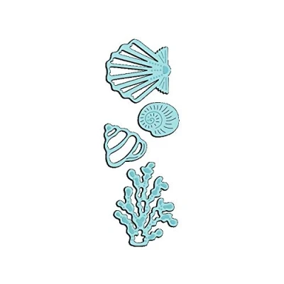 Obrázek Sweet Dixie Seashells &amp; Seaweed mušle a mořská tráva, kov, šedá, 6,1 x 4,5 0,1 cm