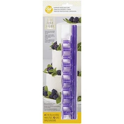 Obrázek Wilton Plastic Support Rods and Caps Kuchenstützen und Kappen aus Kunststoff, Tortenstützen für Mehrstöckige Kuchen Dübelstangen Gestufte Gestapelte Hochzeit Gebursttag 14 Stück