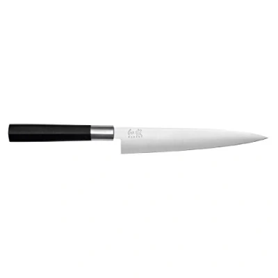 Obrázek KAI Wasabi Black Flexibilní filetovací nůž 18,0 cm délka čepele nerezová 6A/1K6 ušlechtilá ocel leštěná 58 (±1) HRC černá polypropylenová rukojeť Made in Japan