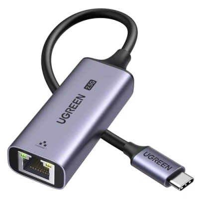 Obrázek UGREEN USB C 2.5G LAN adaptér Ethernet RJ45 2500 Mbps síťový kompatibilní s iPhone 16 Serien, iPad Pro/Air, Mac Galaxy S24 Ultra, PC pod Windows 11/10/8, macOS atd.