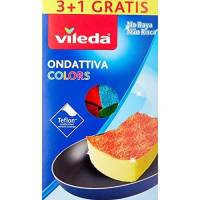 Obrázek Vileda Welle Milleusi Colors 3+1, Schwamm, Mehrfarbig, 13x22x2.6 cm, 4