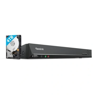 Obrázek Reolink 16CH 4K PoE NVR monitorovací systém rekordér s 4TB pevným diskem, kamerovým systémem pro domácí IP kameru, uvnitř, venkovní bezpečnost. Podporuje 16MP/12MP/4K/5MP/4MP HD kamery,