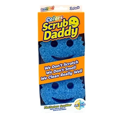 Obrázek Scrub Daddy Mycí houba Colors, čisticí houbička v balení více kusů guma na nečistoty, nepoškrábe, do kuchyně, odolná proti zápachu, kuchyňská vhodná myčky nádobí 2 ks,