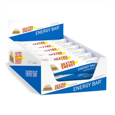 Obrázek Dextro Energy Bar Vanilla High Carb sportovní tyčinka pro zásobování energií balení 24 ks s přídavkem hořčíku a proteinu