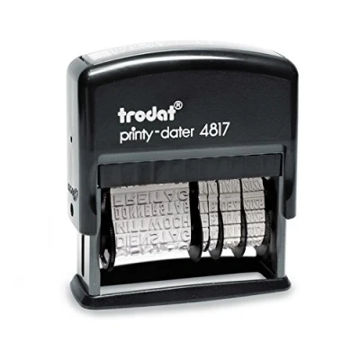 Obrázek Trodat Printy 4817B otáčecí razítko (dříve 4812), datum plus všední dny, samobarvicí, černý potisk, 48 x 3,8 mm