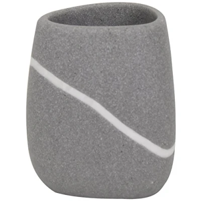 Obrázek MSV Zahnputzbecher Zahnbürstenhalter Zen 8x8x13 cm Steinoptik Grau