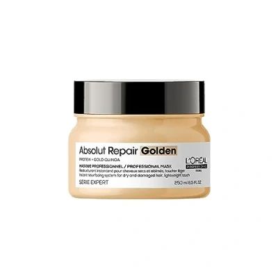 Obrázek L&#039;Oréal Professionnel Opravující maska na vlasy pro poškozené a suché vlasy, s Quinoa, Serie Expert, Absolut Repair Gold Maska, 250 ml