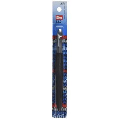 Obrázek Prym 195364 Woll Häkelnadel Soft Griff, Aluminium, 17 cm, 12,00 mm, silberfarbig, 12 mm