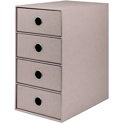 Obrázek Rössler Papier 1524452494 S.O.H. O. 4dílný box se zásuvkami pro DIN A5, s otvorem držadlo, šedohnědá, 250 x 175 320 mm, 1 kus