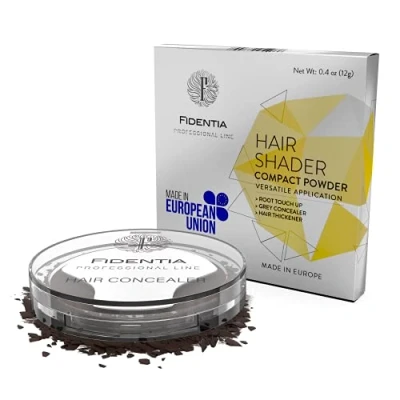 Obrázek Fidentia Zahuštění vlasů Concealer pudr pro vlasové kořínky nebo zakrytí šedin, 12 g, hnědý