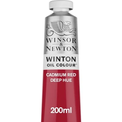 Obrázek Winsor &amp; Newton 1437098 Winton, feine hochwertige Ölfarbe 200ml Tube mit gleichmäßiger Konsistenz, Lichtbeständig, hohe Deckkraft, Reich an Farbpigmenten Kadmium Rot dunkel Farbton