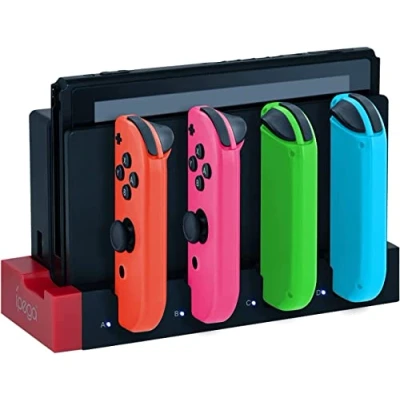 Obrázek Mcbazel Nabíjecí stanice Switch 4 v 1 Joy Con pro nabíjení s LED displejem NS Controller nabíječku, USB, kompatibilní nintendo swtich