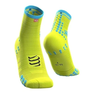 Obrázek COMPRESSPORT Běžecké ponožky Pro Racing Socks V3 Run High prevence puchýřů tlumení a prodyšnost běh triatlon na trénink závody lehké.