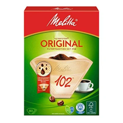 Obrázek Melitta Filtrační sáčky 102, 3 aromatické zóny, přírodní hnědá, 80 kusů
