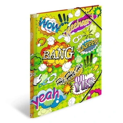 Obrázek HERMA desky A4 Comic, dětské na rohové napínáky z plastu s uměleckým motivem, gumičkou, vnitřními klapkami a vnitřním potiskem pro chlapce dívky