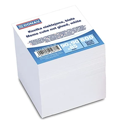 Obrázek DONAU 8302001PL 09 Ekologická kostka Box na lístky poznámkový blok není lepený, 800 listů, 90 x 85 mm, barva: bílá, do kanceláře / školy