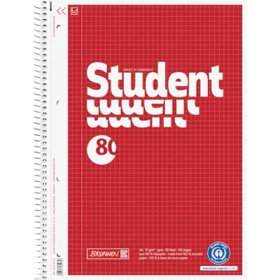Obrázek Brunnen 106783201 Poznámkový blok / školní čtverečkovaný A4 Student (80 listů, recyklace anděla)