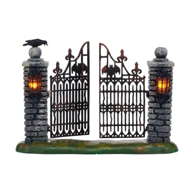 Obrázek Department 56 Halloween Accessoires für Village Collections Miniaturfigur, gruselig, Schmiedeeisen, beleuchtet, 11,4 cm, Mehrfarbig