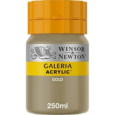 Obrázek Winsor &amp; Newton 2137283 Galeria akrylová barva, vysoká pigmentace, stálobarevná, máslová konzistence, 250 ml tuba zlatá