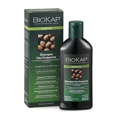 Obrázek BIOKAP BELLEZZA Mildes Shampoo 200ml für die tägliche Haarwäsche Süßmandelöl Yucca Öl Bio Passionsblumen Extrakt Eibischwurzel ätherische Öle VEGAN
