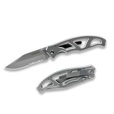 Obrázek Gerber Kapesní zavírací nůž s částečně zoubkovaným brusem a klipem na kapsu, délka čepele: 7,6 cm, Paraframe I Folding Clip Knife, nerezová ocel, 22 48443