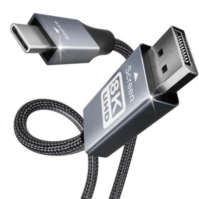 Obrázek BENFEI USB C auf DisplayPort Kabel 1,8M (4K@144Hz/120Hz/60HZ, 2K@240Hz/144Hz), Typ (Thunderbolt 5/4/3) zu für iPhone 15 Pro/Max MacBook Pro/Air 2023 iPad Pro iMac S23 XPS 17
