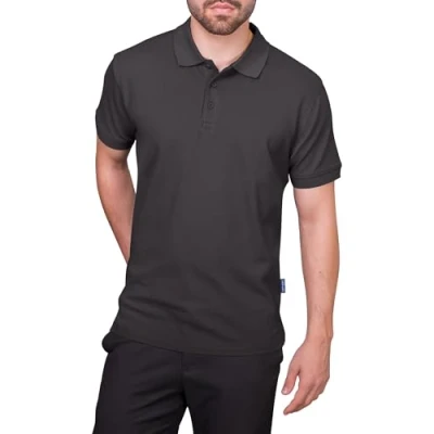 Obrázek HRM pánské Heavy Polo I Premium Shirt ze 100% bavlny Basic Polohkošile lze prát do 60 C Vysoce kvalitní &amp; udržitelné oblečení Workwear, Tmavě šedá
