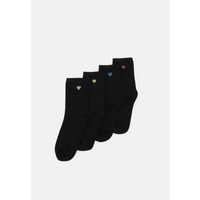 Obrázek Lindex SOCK Placed Heart 4PACK Ponožky, Ženy, Velikost: 36 38, Black