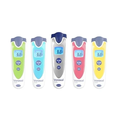 Obrázek Veroval baby Infrarot Thermometer Silber, Berührungslose und Geräuschlose Messung, Körpertemperatur, Objekttemperatur, Umgebungstemperatur, schnelle einfache Handhabung