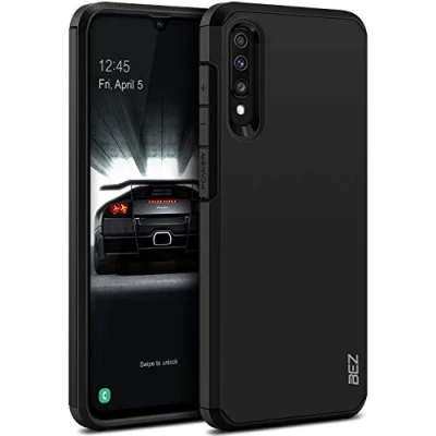Obrázek BEZ pouzdro na mobil pro Samsung Galaxy A70, odolné proti nárazu kompatibilní [Heavy Duty série] Outdoor Dual Layer Armor Case Handy ochranné robustní, černé