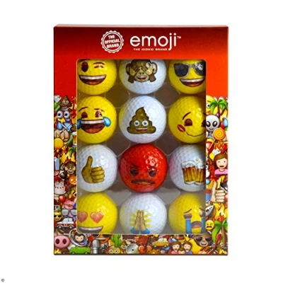 Obrázek Second Chance Unisex dospělé oficiální golfové míčky Emoji (balení po 12 kusech), červené, jednotná velikost