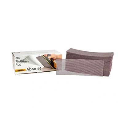 Obrázek Mirka Abranet Síťové brusné proužky 70 x 198 mm suchý zip / zrno P120 50 ks k broušení dřeva, tmele, laku, plastu 5415005012