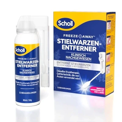 Obrázek Scholl Freeze Away sada na odstraňování bradavek, odstraňuje kožní přívěsky v 1 ošetření, odstranění bradavic krku, hrudi podpaží, záda a slabiny, klinicky prokázáno, 12 ošetření