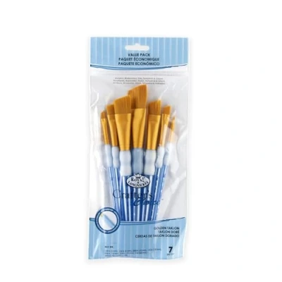 Obrázek Royal &amp; Langnickel Rcc 304 Crafters Choice, zlatý Taklon 7dílná sada štětců, splývavá