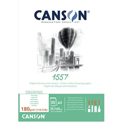Obrázek Canson 204127415 1557 kreslicí a skicovací papír, A3, čistě bílý
