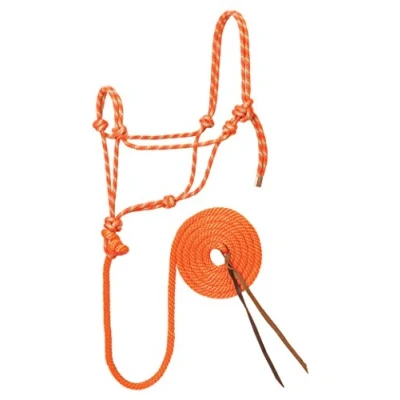 Obrázek Weaver Leather Diamond Braid ohlávka a vodítko, oranžová/mátová