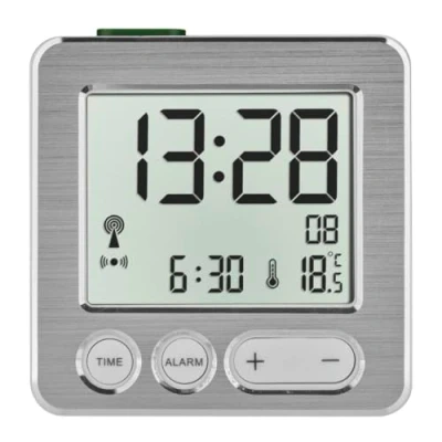 Obrázek TFA Dostmann 60.2545.54 Digitální rádiový budík, plast, bílý/stříbrný, D 66 x Š 22 V 68 mm