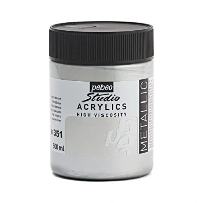 Obrázek Pebeo Studio akrylová barva, 500 ml, irizující stříbro
