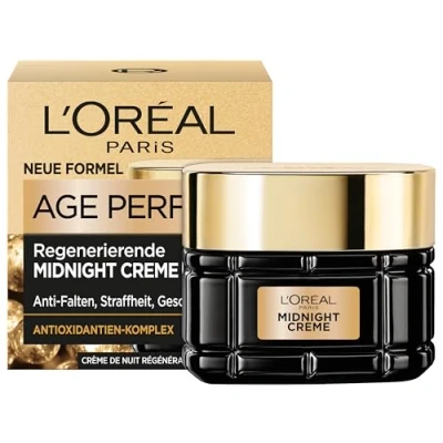 Obrázek L&#039;Oréal Paris regenerační krém, Age Perfect Zell Renaissance Midnight, péče o obličej, vyhlazení a méně vrásek, pro všechny typy pleti, s vitaminem E neohesperidinem, 50 ml