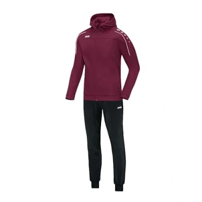 Obrázek JAKO tréninková souprava dětská polyesterová Classico s kapucí Maroon vel. 164 joggingová 2dílná na sport a všední den, tepláky bunda